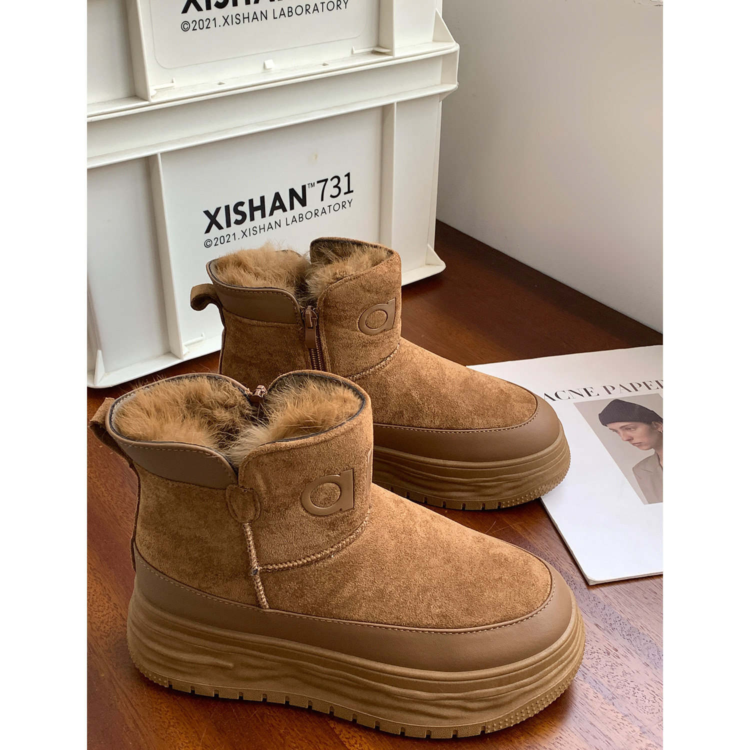 厚底雪地靴女2025冬季新款加绒加厚增高保暖棉鞋防滑雪地短靴棉靴,女鞋,时尚雪地靴,淘宝优惠券,粉丝福利购,淘宝优惠卷