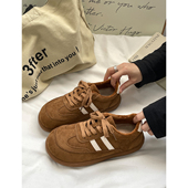 女2025冬季 新款 复古百搭运动板鞋 丑萌大头加绒休闲鞋 保暖二棉鞋 子