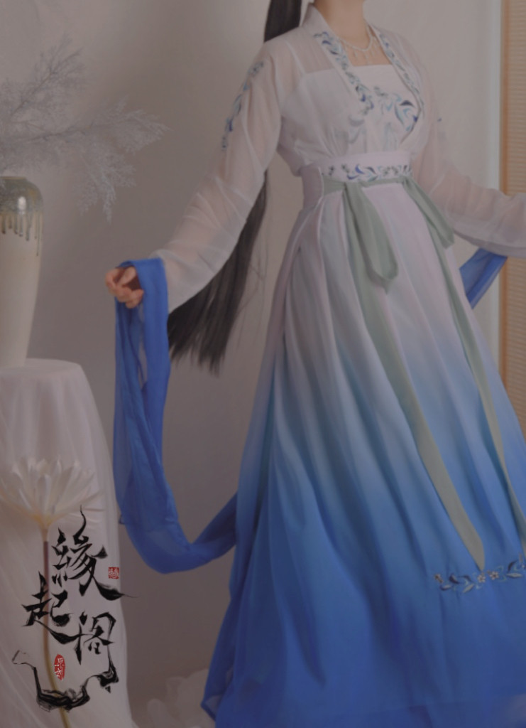 【缘起阁汉服  青鸢】一片式齐腰襦裙三米摆日常女原创汉服女装