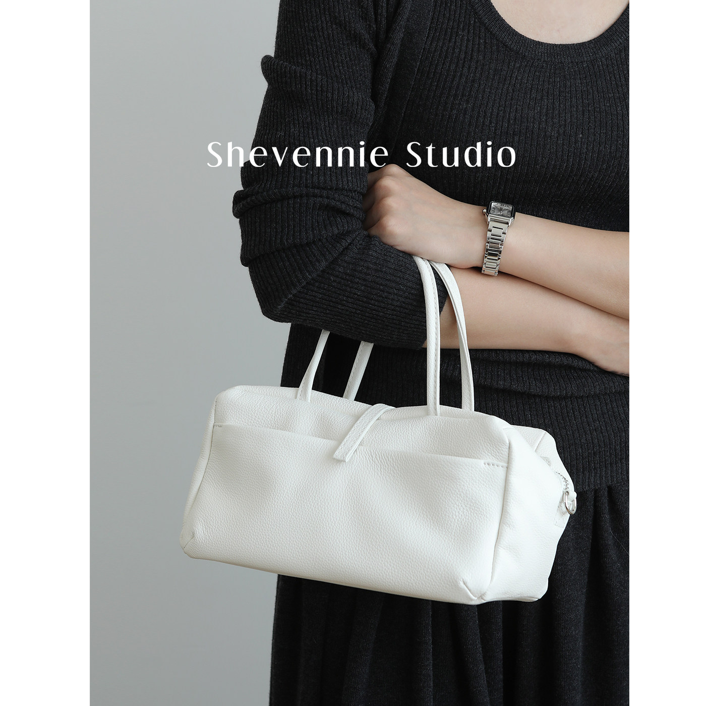 Shevennie2026极简软包头层牛皮保龄球包手提斜垮枕头托特hobo包,箱包皮具/热销女包/男包,通用款女包,淘宝优惠券,粉丝福利购,淘宝优惠卷