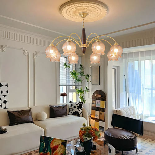 法式全铜客厅中古风吊灯美式复古