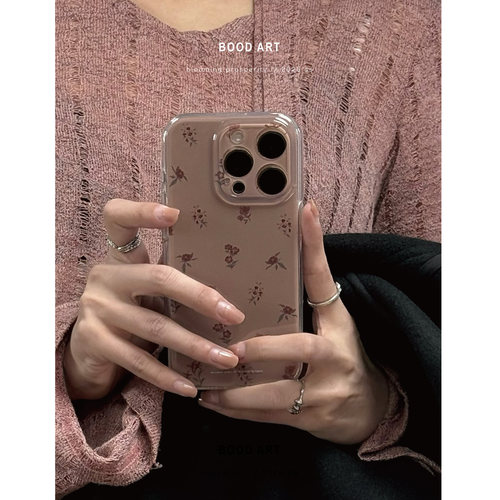 BOOD原创 花开富贵 中国风精孔光面 韩国上镜双层覆膜 适用于17pro/17promax手机壳