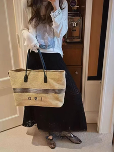 王子文同款包女2026新款夏季慵懒风单肩手提大容量草编腋下托特包