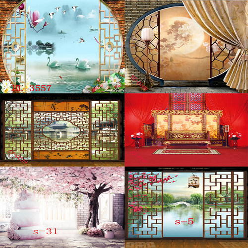 复古中国风拍照摄影3d主播背景布