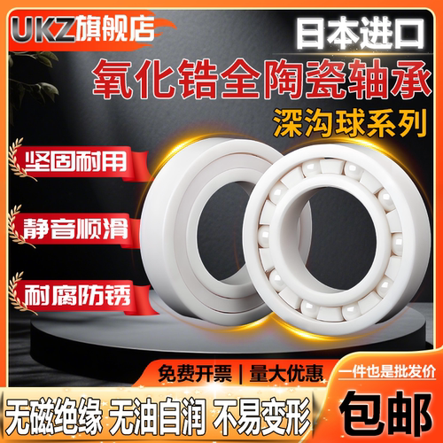 进口UKZ氧化锆全陶瓷轴承6306密封6307满珠6308 6309 6304 6305CE