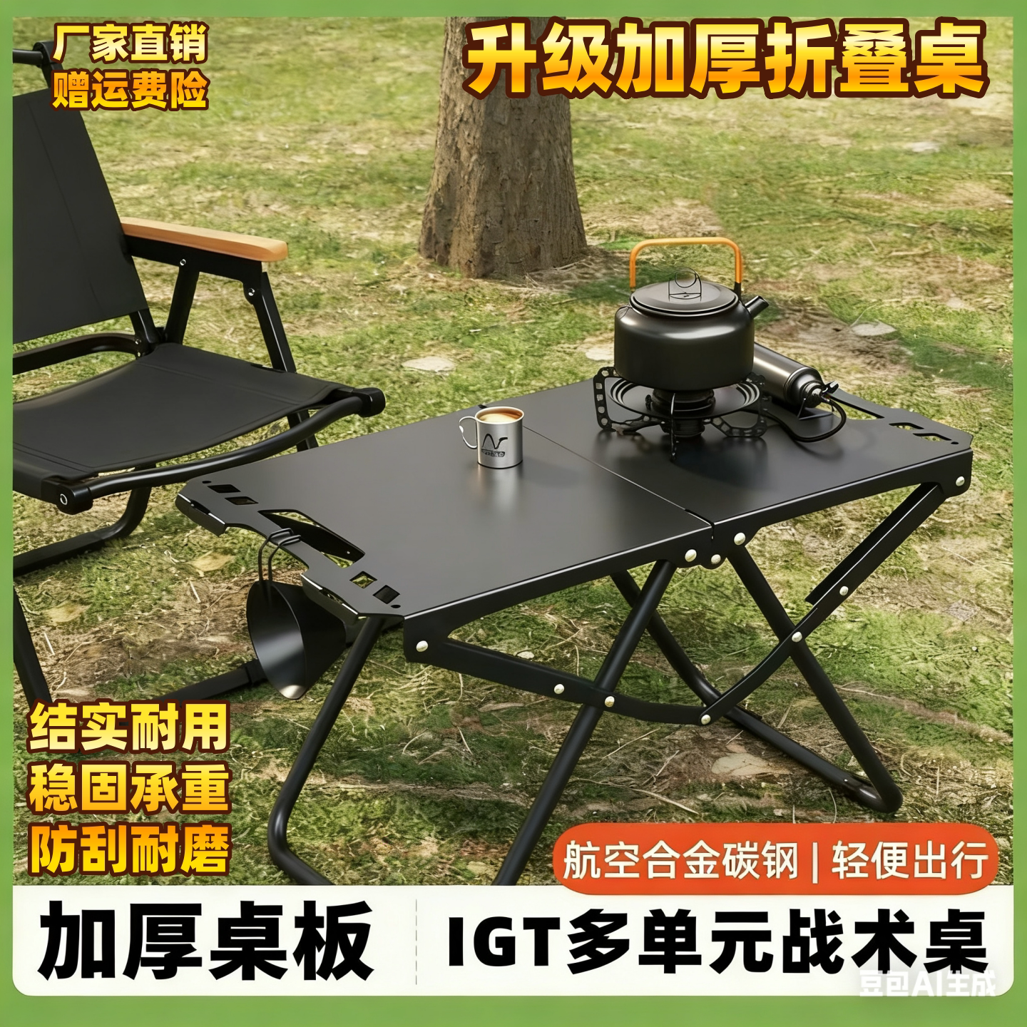 户外折叠桌战术桌露营轻量化便携图片