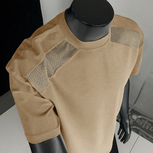 宽松激光打孔透气短袖 冰凉感速干网眼运动T恤男士 T恤 新款 2026夏季