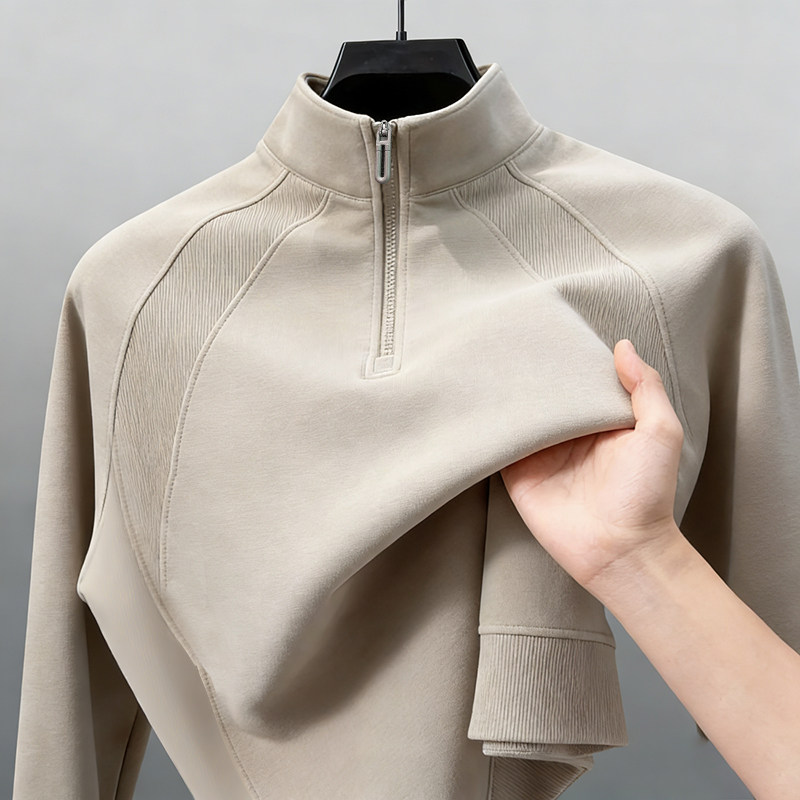 半高领秋冬季拉链长袖T恤男内搭薄款外穿秋冬款时尚卫衣打底衫潮
