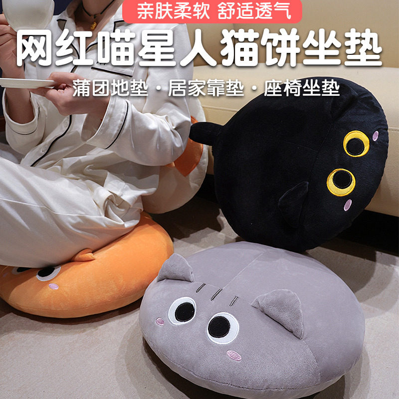可爱猫咪毛绒四季通用椅垫图片