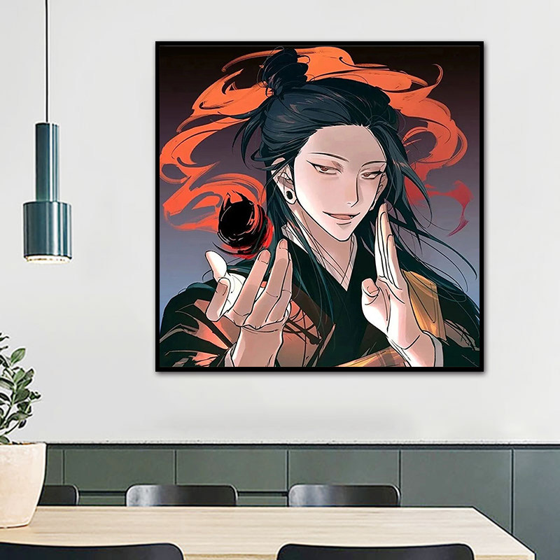 咒术回战 动漫人物diy数字油画休闲自己手绘涂色油彩画简约装饰画