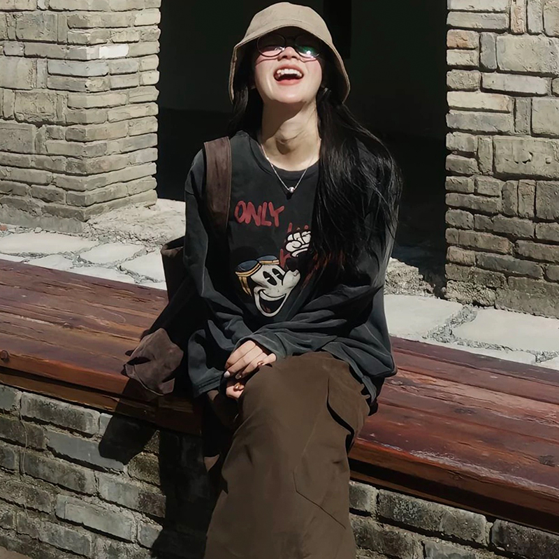 米奇老鼠纯棉长袖T恤女