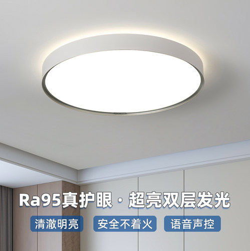 全白超亮简约现代阳台灯吸顶灯