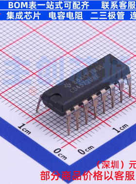 逻辑门 CD4572UBE PDIP-16 TI/德州 电子元器件配单全新原装