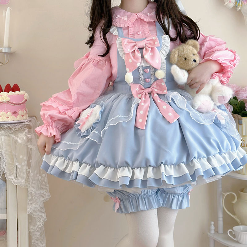 大儿童Lolita洋装甜美花苞裙jsk背带连衣裙春夏款