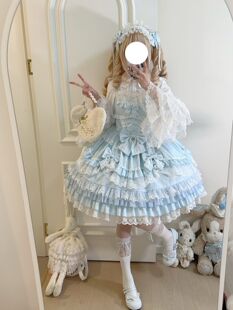【花颂诗】~Lolita洋装doll感甜美jsk吊带连衣裙