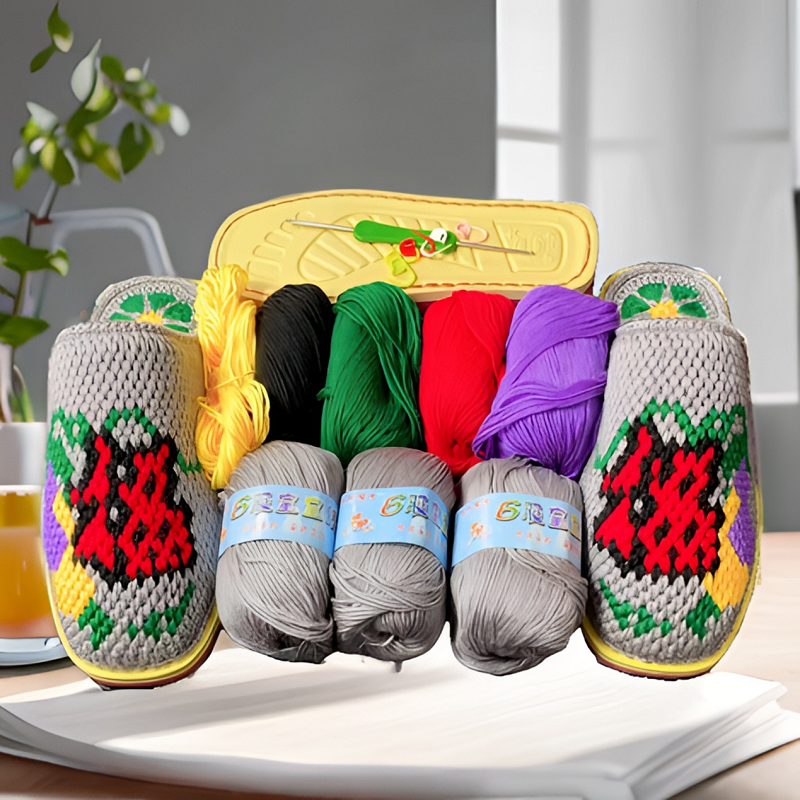 欣欣手工鞋福字居家毛线拖鞋【无视频教程】