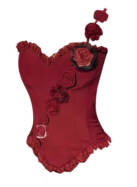 现货私藏Rose小众甜辣重工蕾丝鱼骨收腰抹胸上衣女吊带背心带胸垫