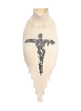 自制美式y2k辣妹性感露背十字架无袖上衣小众不规则挂脖针织背心