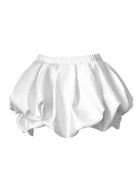 自制韩系设计感小众白色A字花苞裙女低腰显瘦辣妹短裙半身裙裙裤