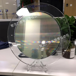 高透明晶圆展示支架托架亚克力摆件展会展览硅片样品电子陈列托架