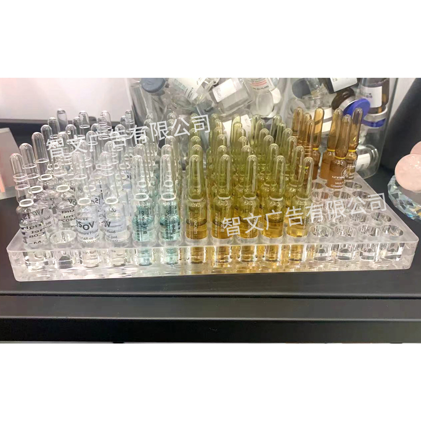 亚克力桌面展示架精华液陈列架水光针展示台冻干粉收纳架口红美妆