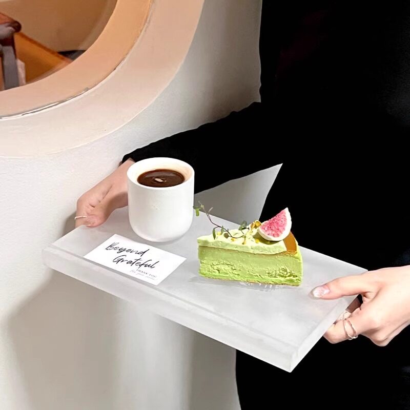 亚克力纯色简约冷餐糕点托盘西点宴会冰柜寿司展示底托烘焙甜品台