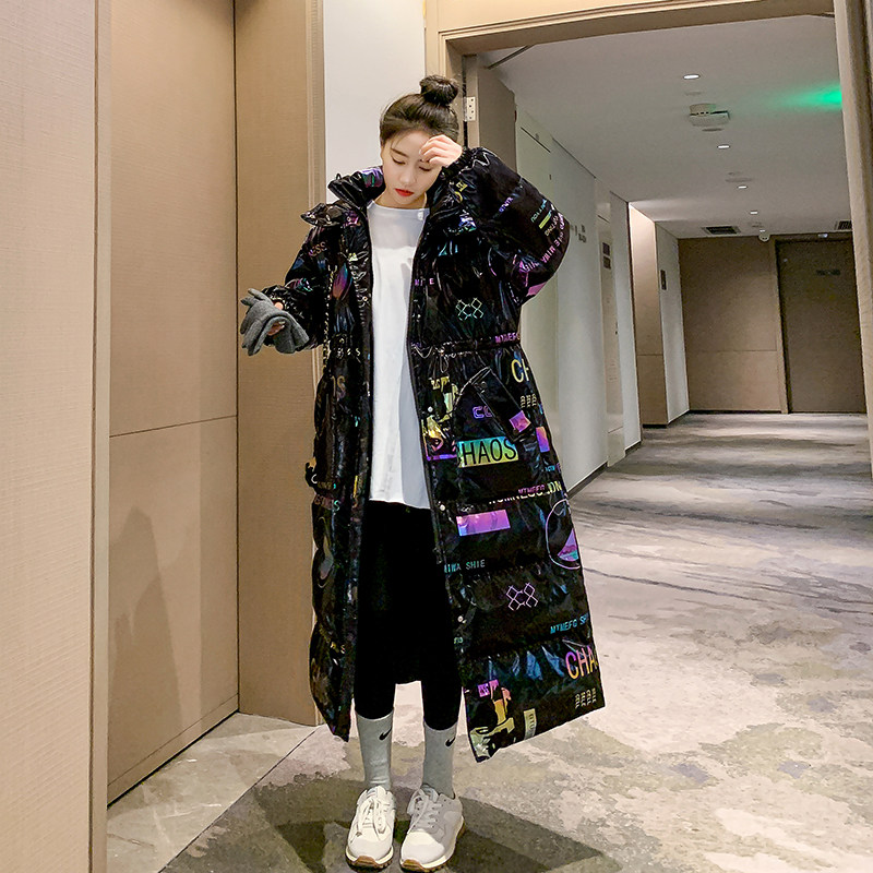 大货冬款新款亮面印花长款棉服外套262A-W228-P195-K278,女装棉衣/棉服,Yologo