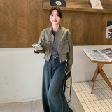 韩版时尚气质短款夹克外套女2025春秋季新款宽松显瘦百搭休闲上衣，女装短外套，Yologo
