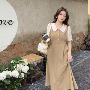 5.9出貨 淑女撞色收腰連衣裙 262A-S887-P95-K148圖片