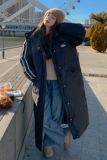 现货提供买家秀双杠贴标超长款棉服263-W805-P195-K288，女装棉衣/棉服，Yologo