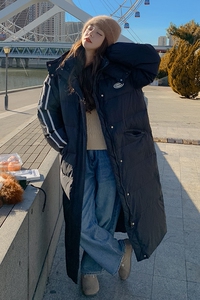 现货 提供买家秀 双杠贴标超长款棉服 263-W805-P195-K288图片