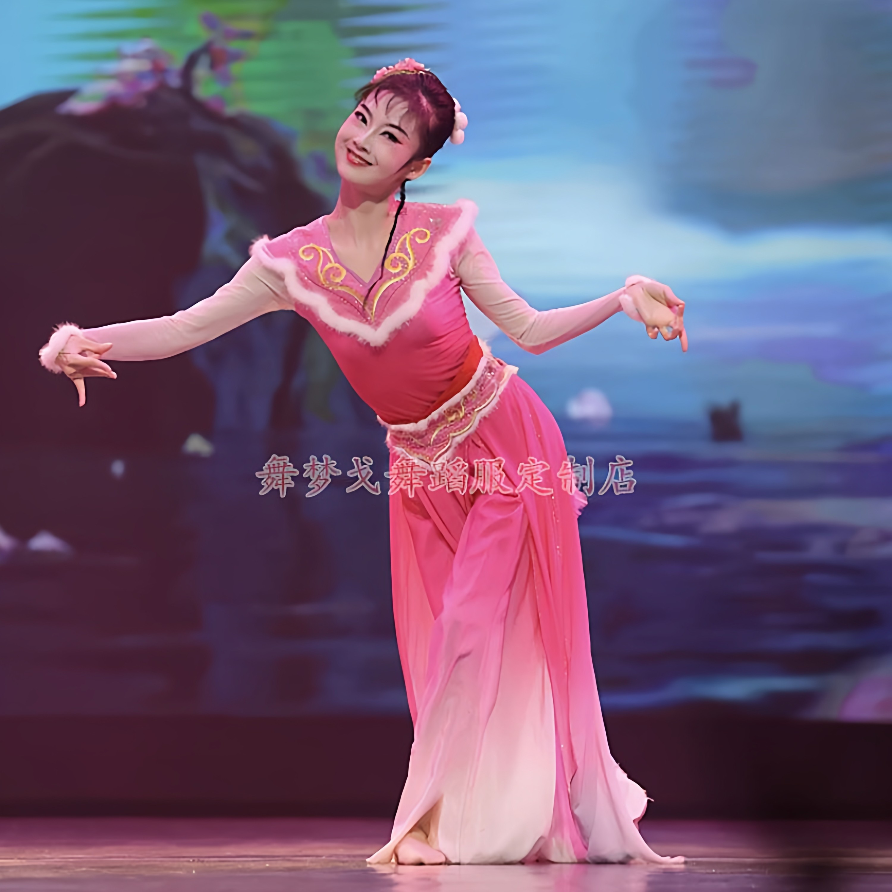 瞧，樵哥舞蹈服花鼓戏演出服民间舞剧目服民族艺考服秧歌服女飘逸