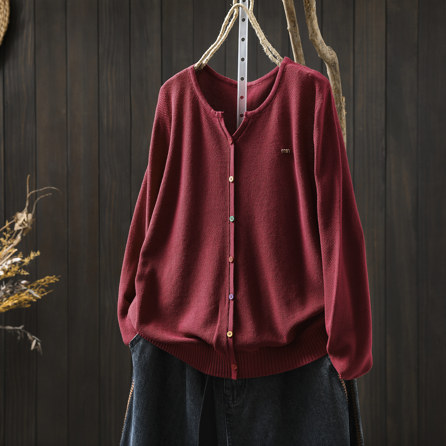 专柜棉线针织衫新款半开领毛衣女