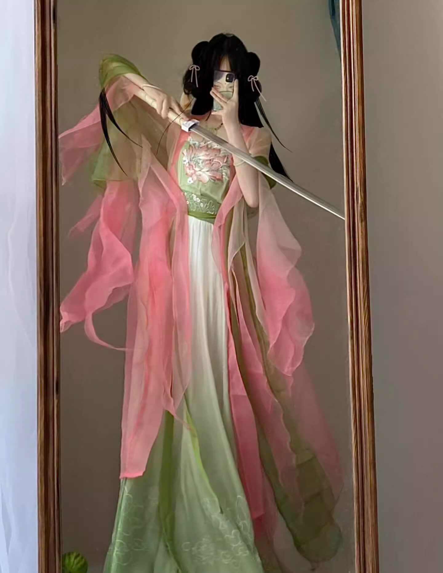 诃子裙破烂大袖衫宋制汉服绣花全套日常