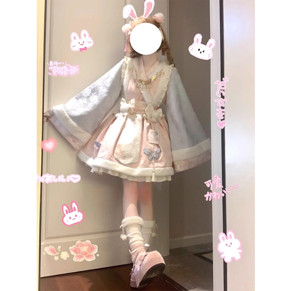 粉色中华风甜美洛丽塔少女lolita裙op国风秋冬少女感公主裙洋装