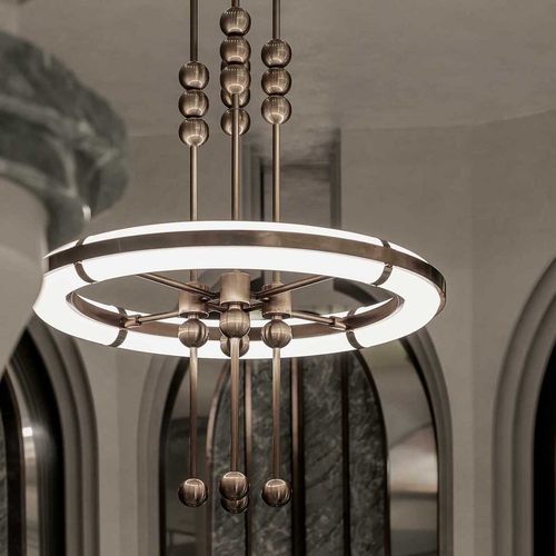 现代简约餐厅吊灯金属圆环多头