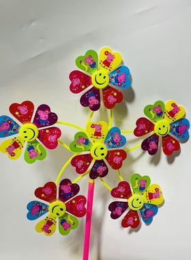 2019夜市玩具网红七彩发光风车抖音爆款卡通闪光地摊广场带灯批