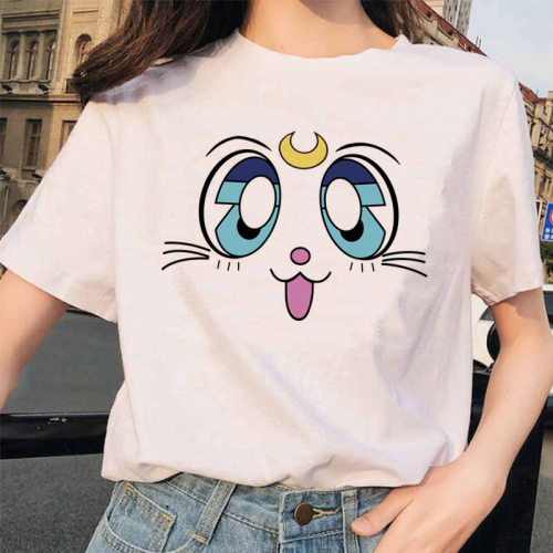 跨境热卖美少女战士水冰月印花短袖t恤女装上衣ebay亚马逊速卖通