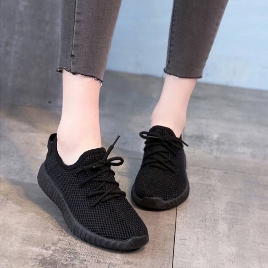 2020夏季镂空网面椰子运动鞋女百搭韩版学生平底透气纯黑色休闲鞋在类目 女鞋, 低帮鞋中 - 来自Buy2taobao.com提供专业的淘宝代购服务