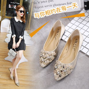 夏新百搭平底网红仙女鞋 软底女百搭舒适小码 鞋 尖头女单鞋