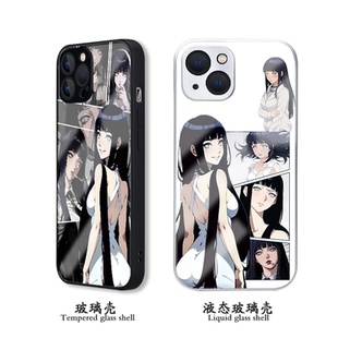 雏田手机壳适用苹果16 14plus小米13玻璃15promax金属感xsmax二次元IPhone12火影忍者vivoIQOO12红米K60e暗黑