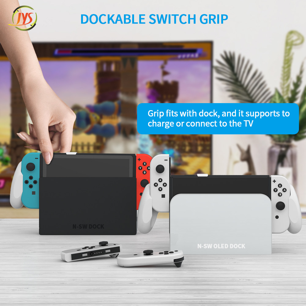 JYSS NEW SWITCH OLED HOST 2-IN-1 PLUGGABLE BASE GRIP BLACK AND WHITE OPTIONAL