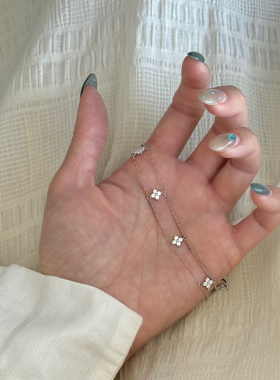LolaWhite「冬日絮语」s925纯银四叶草手链低奢高级百搭贵气精致