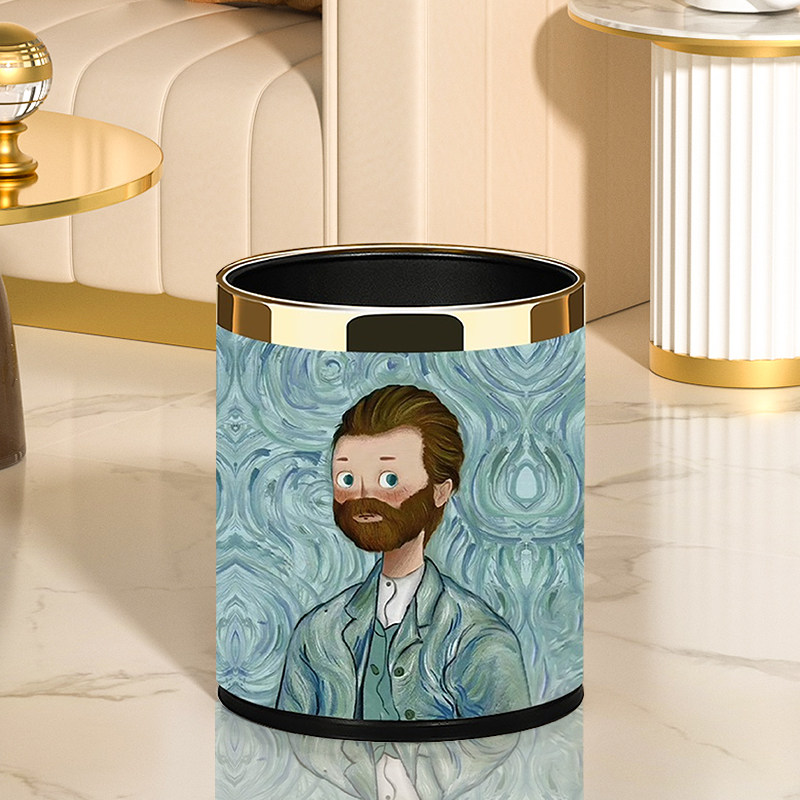 梵高艺术双层垃圾桶欧式复古高级卡通可爱卫生桶家用客厅卧室纸篓,家庭/个人清洁工具,垃圾桶,淘宝优惠券,粉丝福利购,淘宝优惠卷