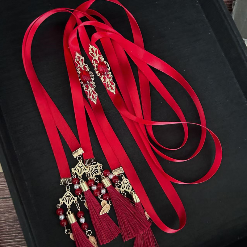 哪吒项圈璎珞cos发饰发带流苏发