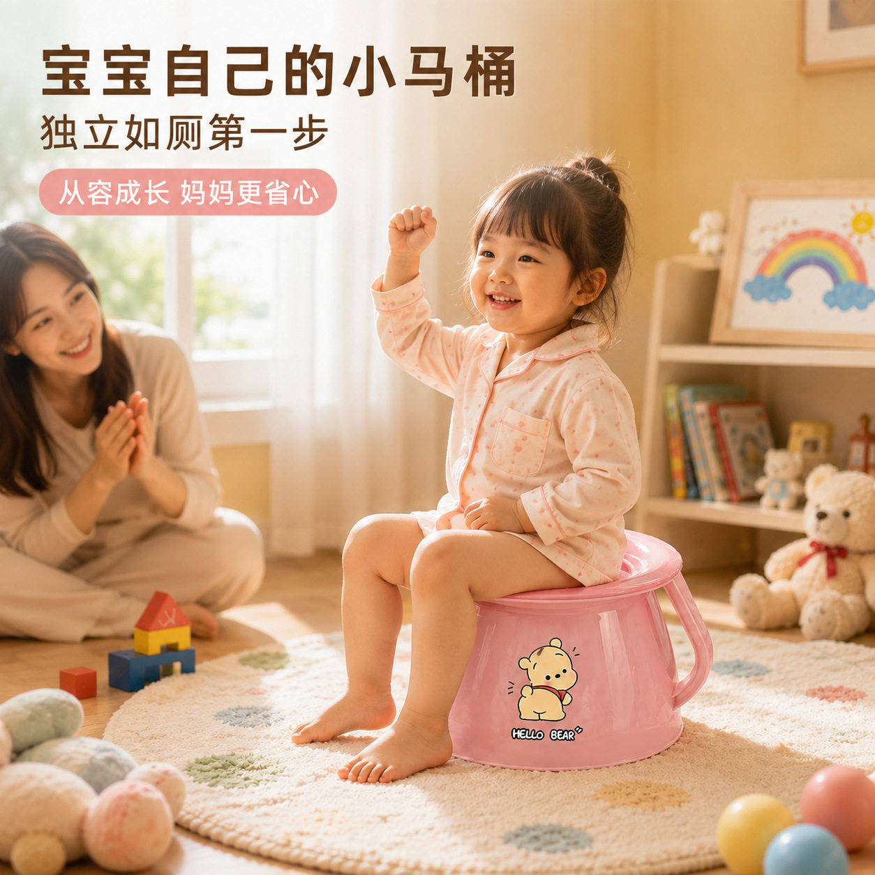 儿童痰盂家用尿盆尿桶小马桶婴幼儿女童卧室带盖坐便器宝宝小便盆