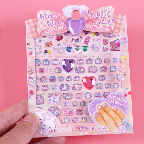 闪乐儿童指甲贴贴纸卡通可爱兔子