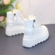 女厚底内增高防滑休闲板鞋 双拉链高帮女鞋 时尚 小白鞋 2025秋季 新款
