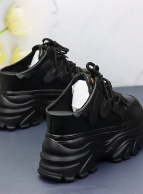 超高跟12cm包头全黑色半拖鞋女2025新款圆头无后跟外穿套脚懒人鞋