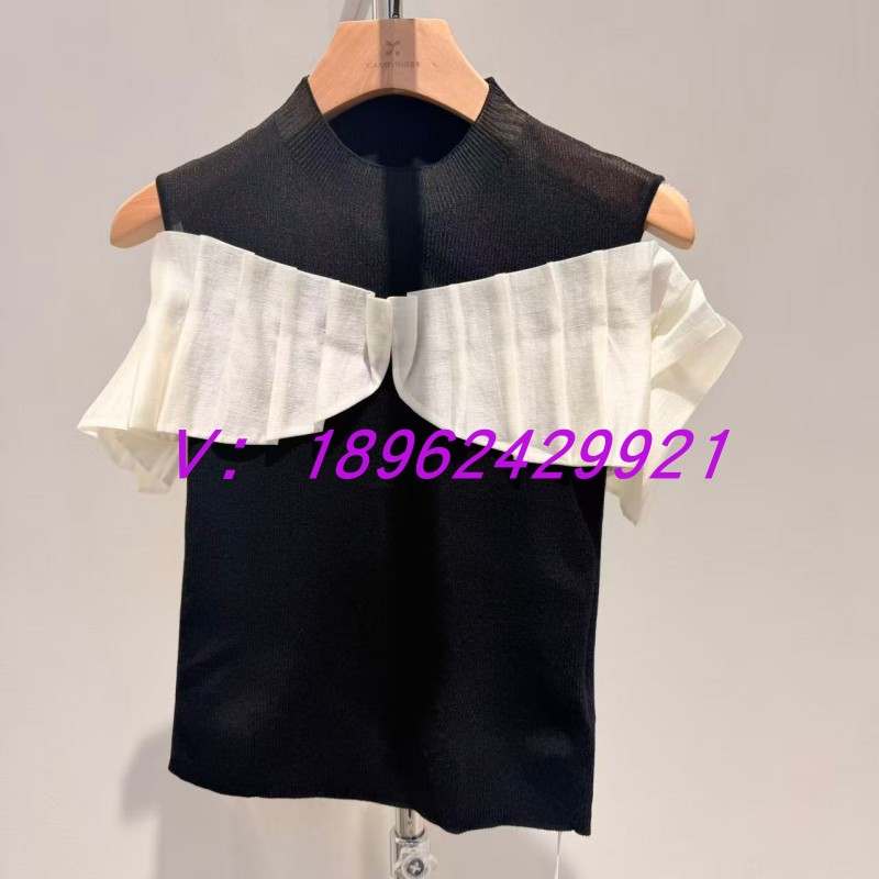 【影家正品】香系列专柜正品露肩花边气质针织衫Z50332531001-599